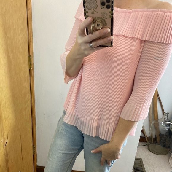 Ted Baker London Barbiecore Pink Pleated Feminine Top - Picture 7 of 14